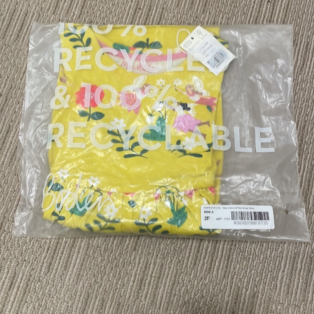 NWT Boden Short-Sleeved Fun Jersey Dress, 4-5Y - Picture 4 of 6